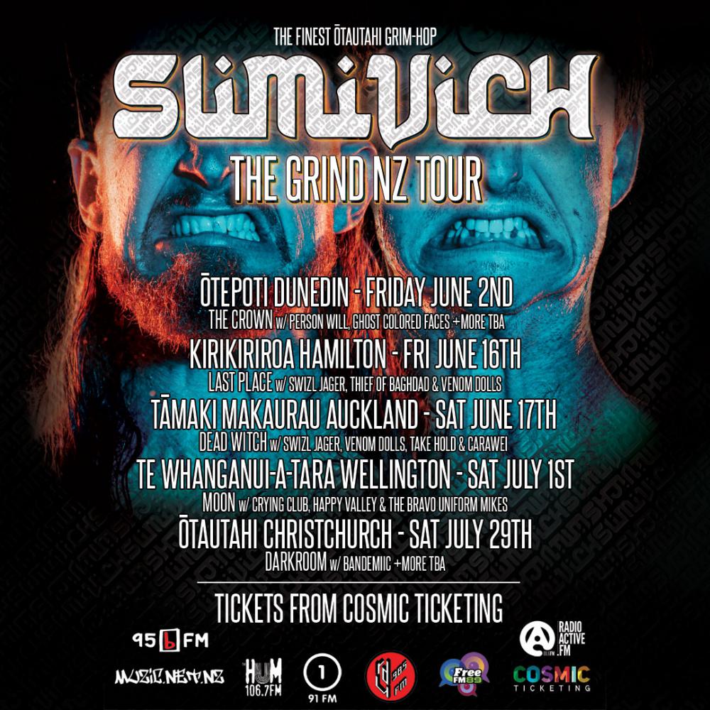 Ōtautahi Grim Hop Machine Slimivich To Grind Down The Motu On The Grind Single Release Tour