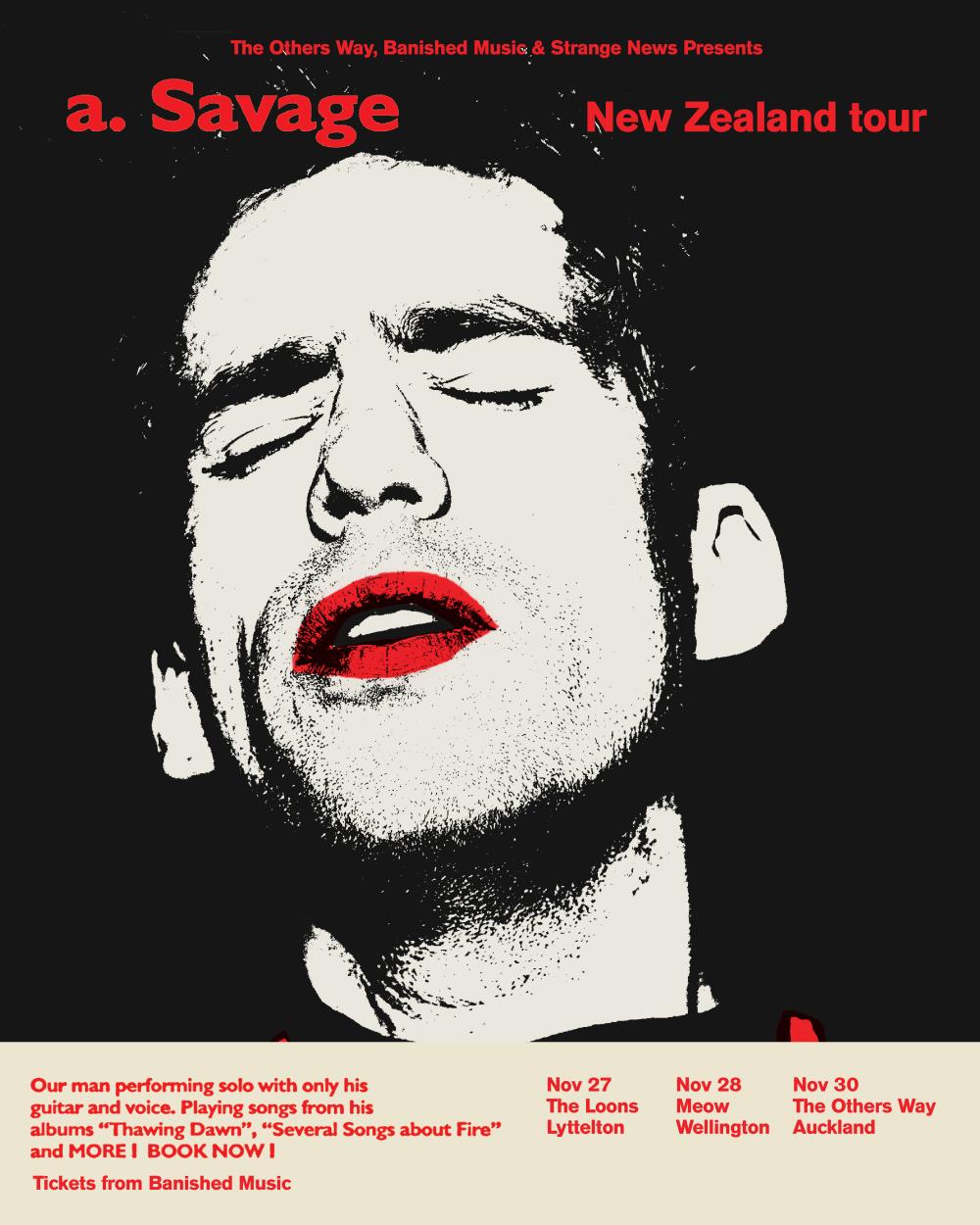 A. Savage Announces Solo Nz Tour 2024