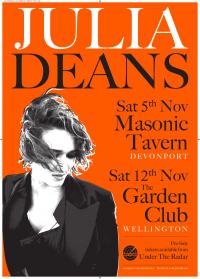 Julia Deans Announces Two Nz Shows