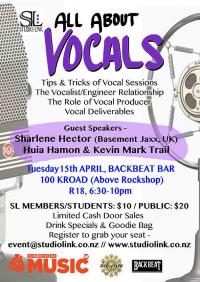 Master Class "all About Vocals" Tuesday 15th April
