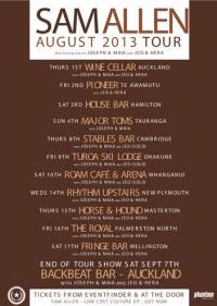 Sam Allen August 2013 Tour