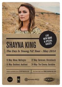 Shayna King Announces The Day Is Young Nz Tour May 2014