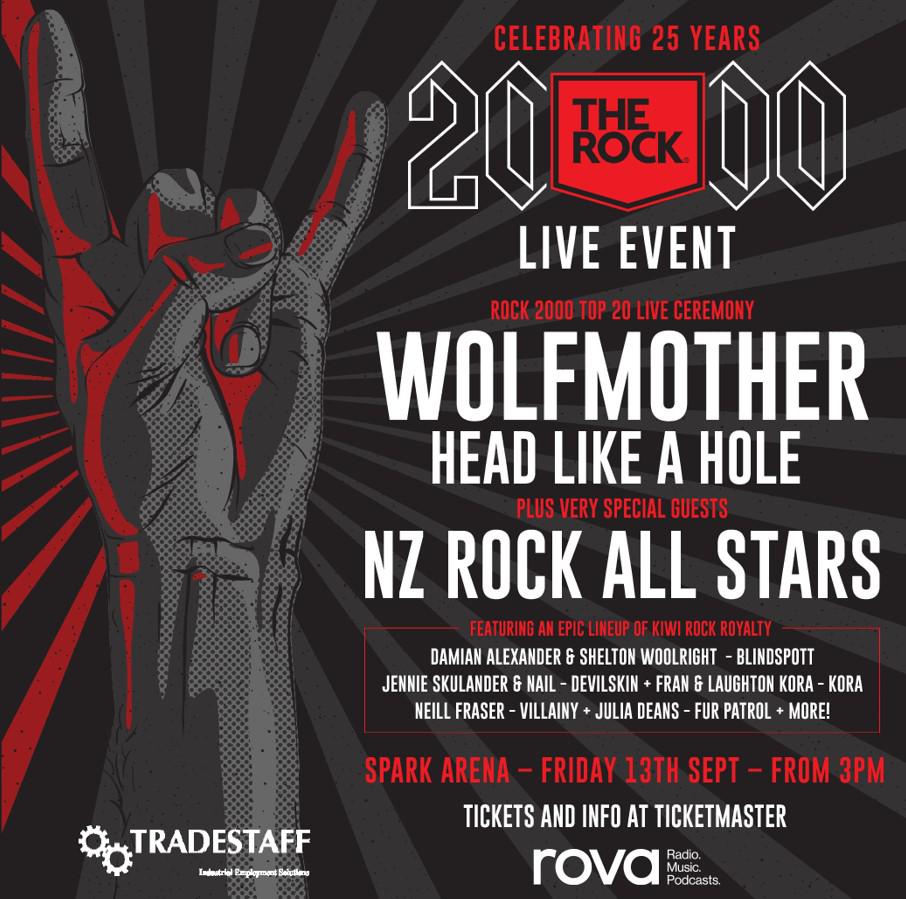 The Rock 2000 Live New Zealand's Ultimate Rock Countdown Celebrates 25 Years