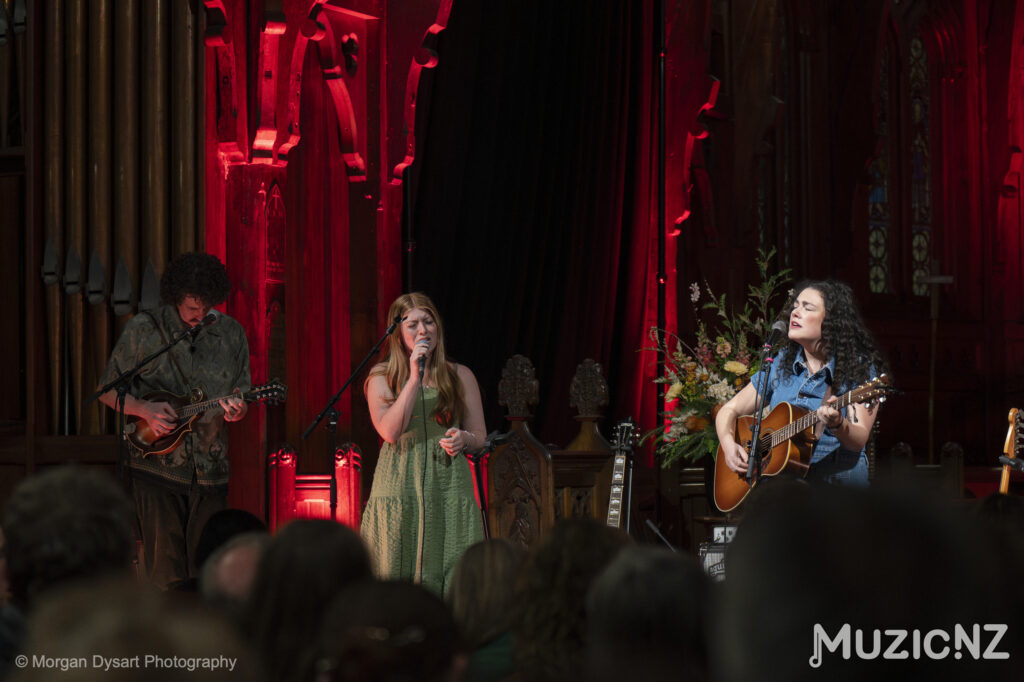 Mikey Muggeridge, Sophie Toyne, and Jenny Mitchell perform at Old St Paul's. Photo by Morgan Dysart.